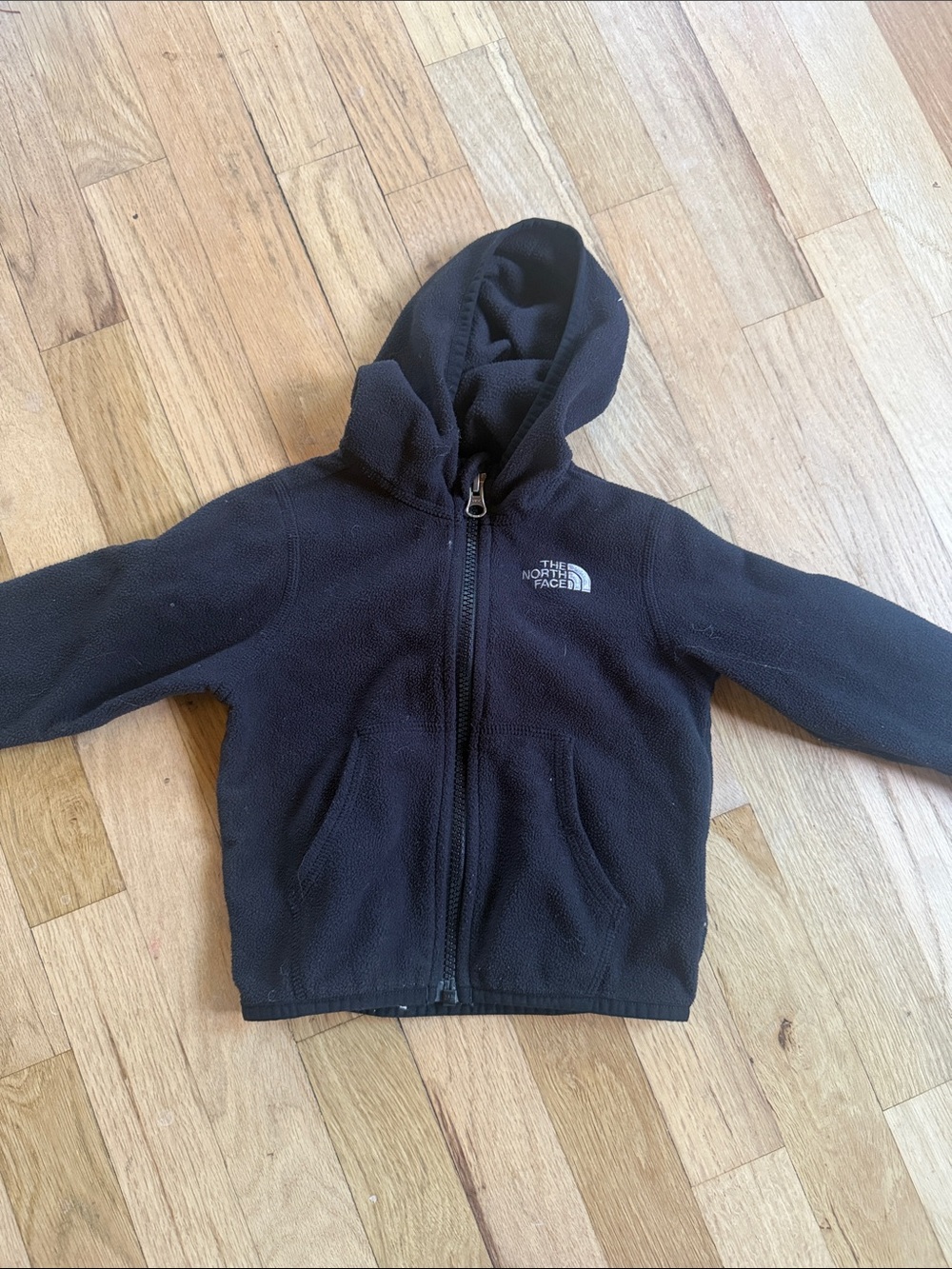 The North Face Kids Black Hooded Fleece Zip Jacket